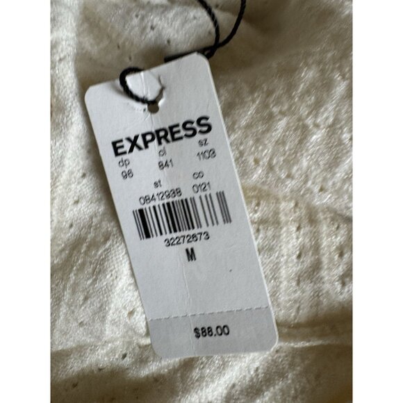 Express Cream Ribbed Button Front Cardigan Sweater NWT Size M - Picture 5 of 6